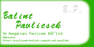 balint pavlicsek business card